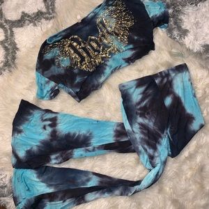 Two piece crop top and bell bottoms set